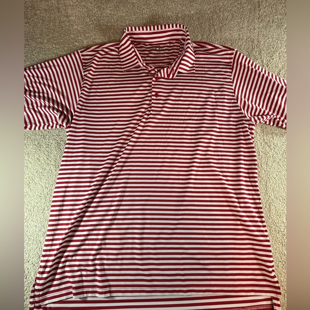 Bobby Jones Performance Polyester Golf Shirt Sz XXXL Red white Striped